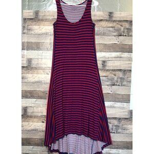 Vineyard Vines Tank Maxi Dress Women's Size M Jersey Red Blue Sleeveless Hi-low